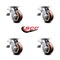 Service Caster 5 Inch Polyurethane Caster Set with Ball Bearings and Total Lock Brakes SCC SCC-TTL30S520-PPUB-4 - alternate 2